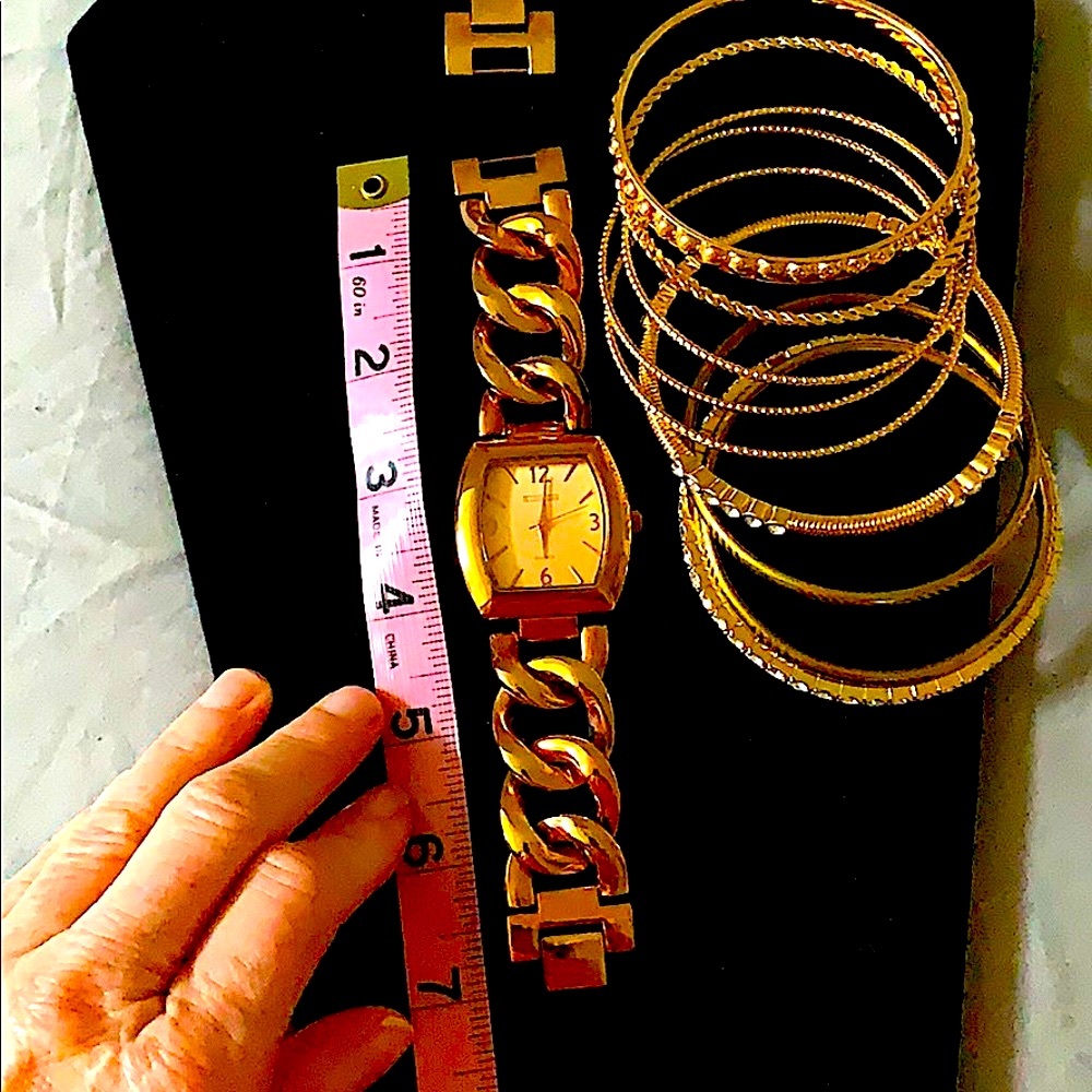 RJ Graziano Watch & 9 Bangle Bracelets, Set  7” - Picture 4 of 14